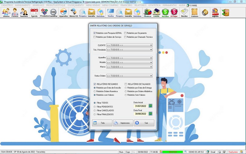 Programa OS Assistncia Tcnica para Refrigerao 5.0 Plus