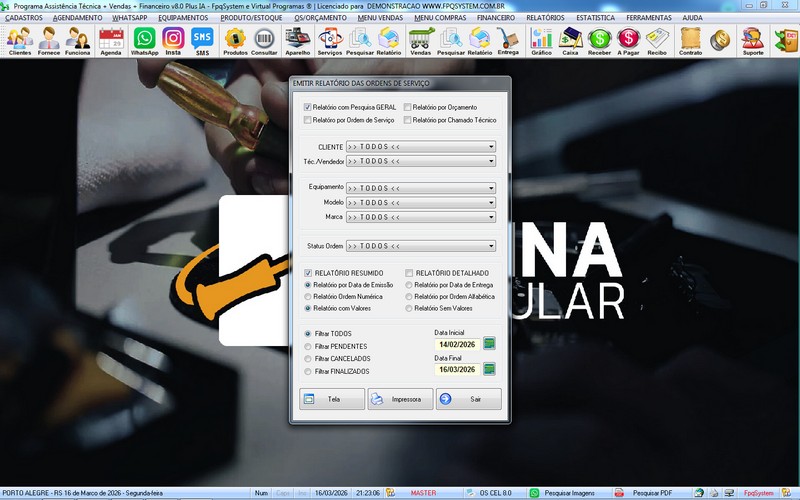Programa OS Assist�ncia T�cnica para Celular 8.0 Plus