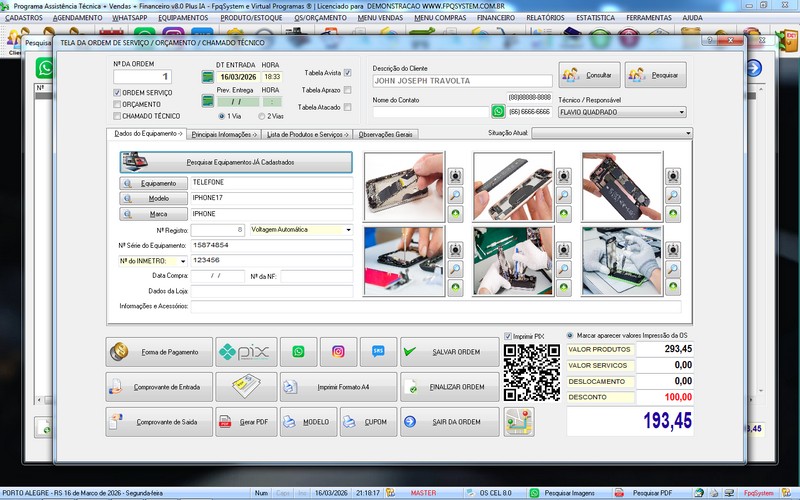 Programa OS Assist�ncia T�cnica para Celular 8.0 Plus
