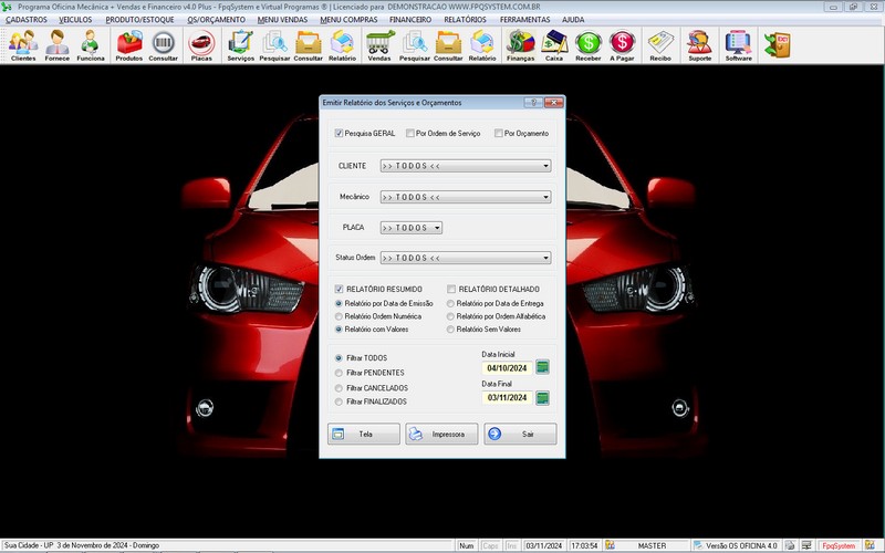 Programa OS Oficina Mecanica com Ordem de Servio e Financeiro v4.0